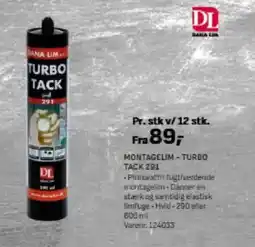 Bygma Montagelim - turbo tack 291 tilbud