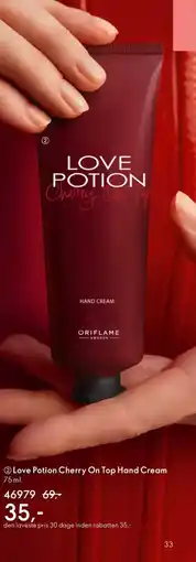 Oriflame LOVE POTION Cherry on top hand cream tilbud