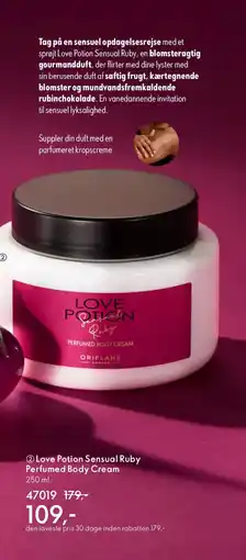 Oriflame LOVE POTION Sensual ruby perfumed body cream tilbud