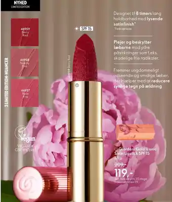 Oriflame Giordani gold iconic satin lipstick spf tilbud