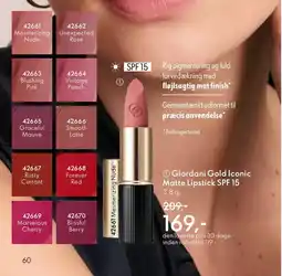 Oriflame GIORDANI Gold iconic matte lipstick spf 15 tilbud