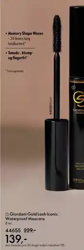 Oriflame GIORDANI Gold lash iconic waterproof mascara tilbud