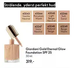 Oriflame GIORDANI Gold eternal glow foundation spf 25 tilbud