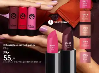 Oriflame On colour matte lipstick tilbud