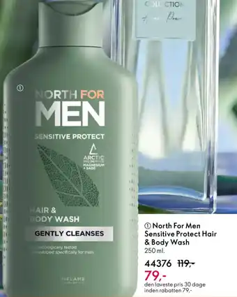 Oriflame NORTH FOR MEN Sensitive protect hair & body wash tilbud