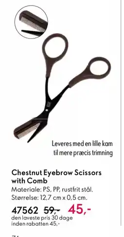 Oriflame Chestnut eyebrow scissors with comb tilbud