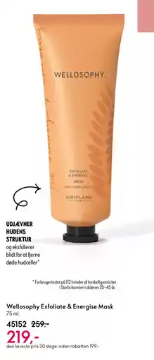 Oriflame WELLOSOPH Exfoliate & energise mask tilbud