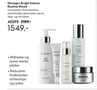 Oriflame Novage+ bright intense routine mixed tilbud