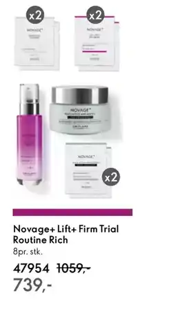 Oriflame Novage+ lift+ firm trial routine rich tilbud