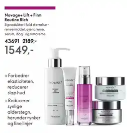 Oriflame Novage+ lift + firm routine rich tilbud