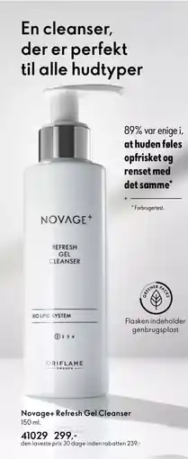 Oriflame NOVAGE + Refresh gel cleanser tilbud