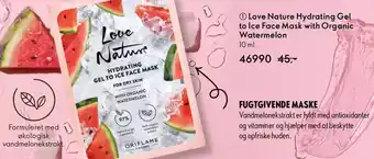 Oriflame LOVE NATURE Hydrating gel to ice face mask with organic watermelon tilbud