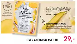 Oriflame LOVE NATURE Glowing gel to ice face mask with organic mango tilbud