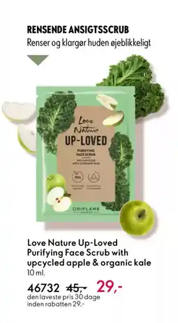 Oriflame LOVE NATURE Up-loved purifying face scrub with upcycled apple & organic kale tilbud