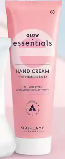 Oriflame Glow essentials hand cream with vitamins e & b3 tilbud