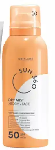 Oriflame Sun 360 dry mist body + face spf 50 high tilbud