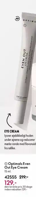 Oriflame Optimals even out eye cream tilbud