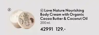 Oriflame LOVE NATURE Nourishing body cream with organic cacao butter & coconut oil tilbud