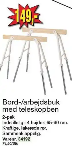 Harald Nyborg Bord-/arbejdsbuk med teleskopben tilbud