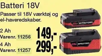 Harald Nyborg MITSUTOMO Batteri 18V tilbud