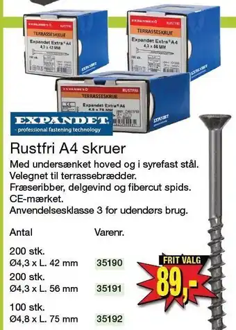 Harald Nyborg Rustfri A4 skruer tilbud