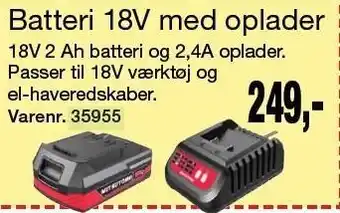 Harald Nyborg MITSUTOMO Batteri 18V med oplader tilbud