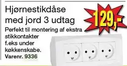 Harald Nyborg Hjørnestikdåse med jord 3 udtag tilbud
