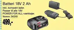 Harald Nyborg Bosch Batteri 18V 2 Ah tilbud