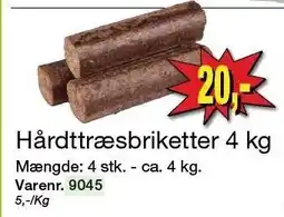 Harald Nyborg Hårdttræsbriketter 4 kg tilbud