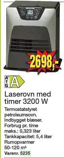 Harald Nyborg Laserovn med timer 3200 W tilbud