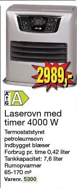 Harald Nyborg Laserovn med timer 4000 W tilbud