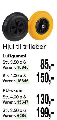 Harald Nyborg Hjul til trillebør tilbud