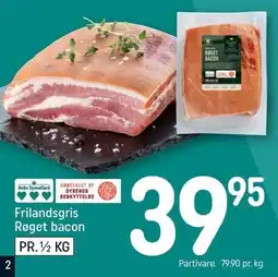 REMA 1000 Frilandsgris Røget bacon Pr. 1/2 kg tilbud