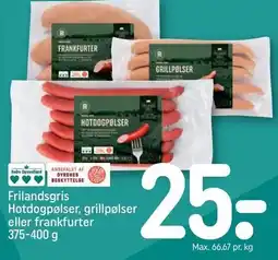 REMA 1000 Frilandsgris Hotdogpølser, grillpølser eller frankfurter tilbud