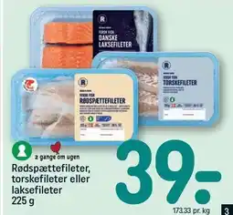 REMA 1000 Rødspættefileter, torskefileter eller laksefileter tilbud