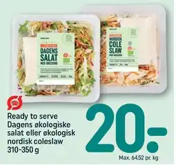 REMA 1000 Ready to serve Dagens økologiske salat eller økologisk nordisk coleslaw tilbud