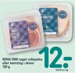 REMA 1000 REMA 1000 røget rullepølse eller kamsteg i skiver tilbud