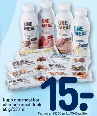 REMA 1000 Nupo one meal bar eller one meal drink tilbud