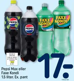 REMA 1000 Pepsi Max eller Faxe Kondi tilbud