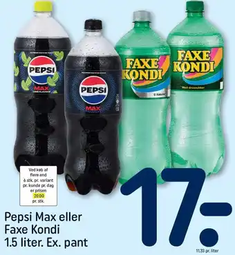 REMA 1000 Pepsi Max eller Faxe Kondi tilbud