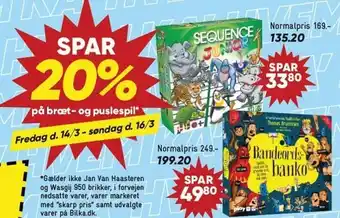 Bilka SPAR 20% på bræt- og puslespil tilbud