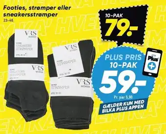 Bilka VRS Footies, strømper eller sneakersstrømper tilbud