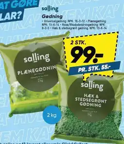 Bilka Salling Gødning - 2 stk tilbud