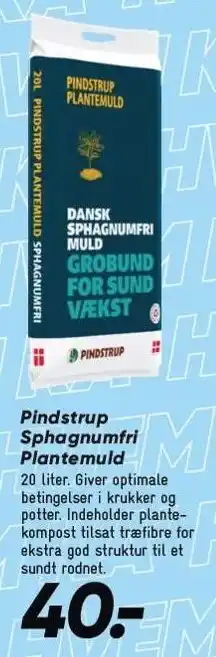 Bilka Pindstrup Sphagnumfri Plantemuld tilbud