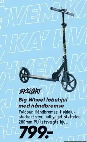 Bilka Big Wheel løbehjul med håndbremse tilbud