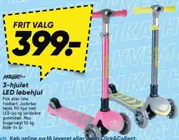 Bilka 3-hjulet LED løbehjul tilbud