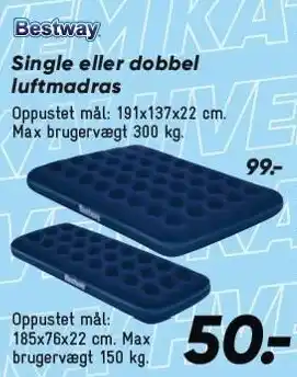 Bilka Single eller dobbel luftmadras tilbud