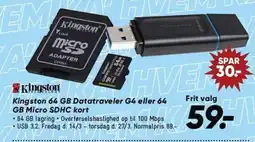 Bilka Kingston 64 GB Datatraveler G4 eller 64 GB Micro SDHC kort tilbud