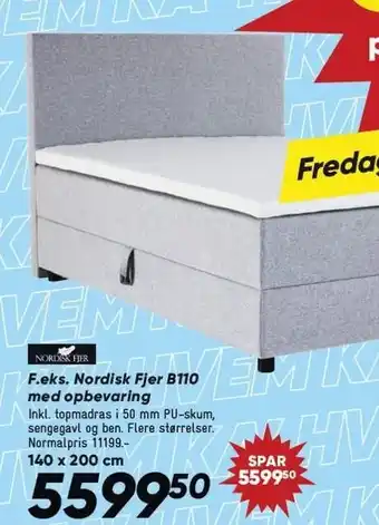 Bilka Nordisk Fjer B110 med opbevaring tilbud