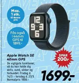 Bilka Apple Watch SE 40mm GPS tilbud